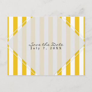 Postal De Anuncios Rayas Modernas Amarillas y Blancas Chic Save the D