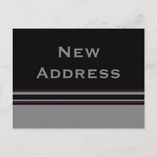 Postal De Anuncios rayas negras grises Nueva dirección
