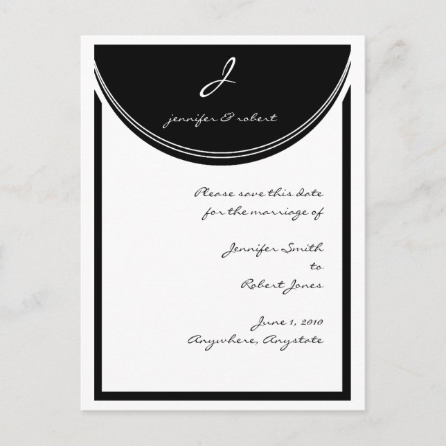 Postal De Anuncios Reacción inicial Guardar la fecha (Anverso)