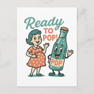 Postal De Anuncios Ready to Pop Retro 1950s Maternity Baby Shower 