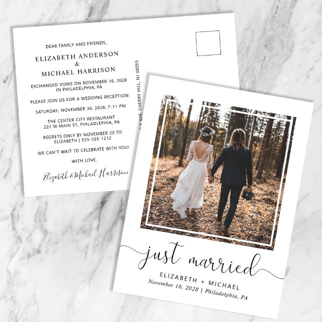 Postal De Anuncios Recepción de Boda de Recién Casados Foto (Subido por el creador)