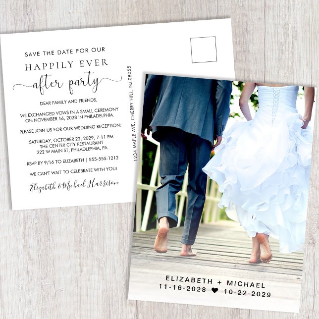Postal De Anuncios Recepción de Boda Foto Salva la Fecha (Subido por el creador)