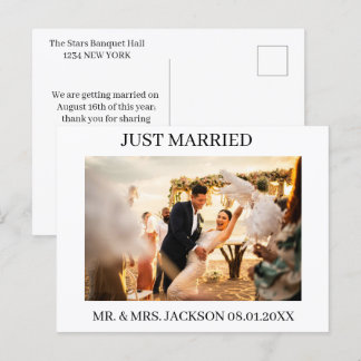 Postal De Anuncios Recepción de Fotos Alegres Recién Casados Boda