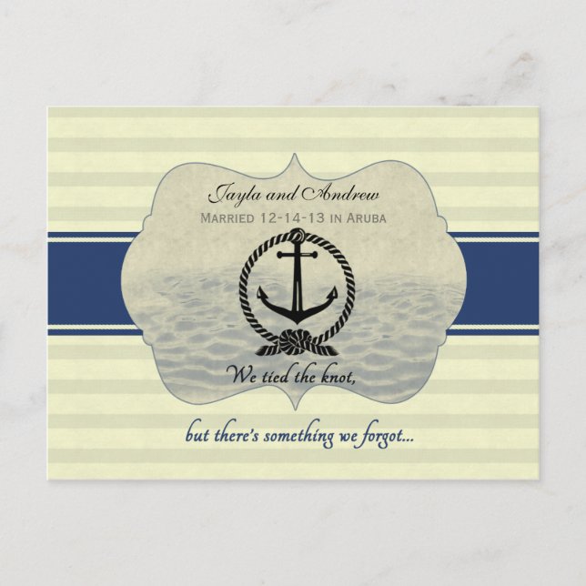 Postal De Anuncios Recepción posterior a la boda Guardar la fecha (Anverso)