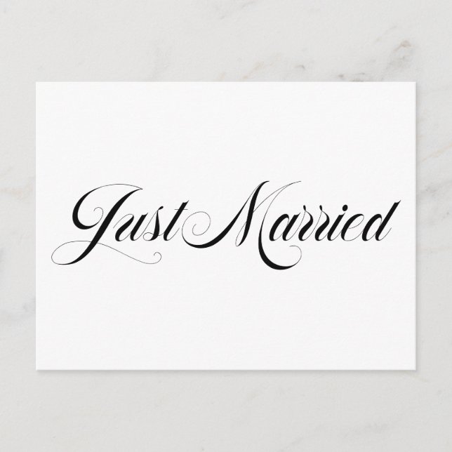Postal De Anuncios Recién casados con elegante caligrafía en negrita (Anverso)