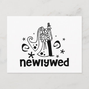 Postal De Anuncios Recién casados novia y novio