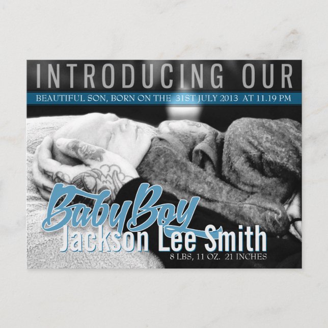 Postal De Anuncios Recién nacido de rock moderno modelo de fotografía (Anverso)