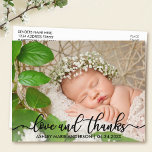 Postal De Anuncios Recién nacido moderno, amor y agradecimiento<br><div class="desc">Recién nacido moderno Amor y agradecimiento - Foto postal de agradecimiento</div>