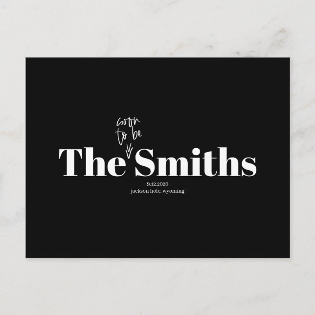 Postal De Anuncios Recién Smiths Foto Guardar la Fecha (Anverso)