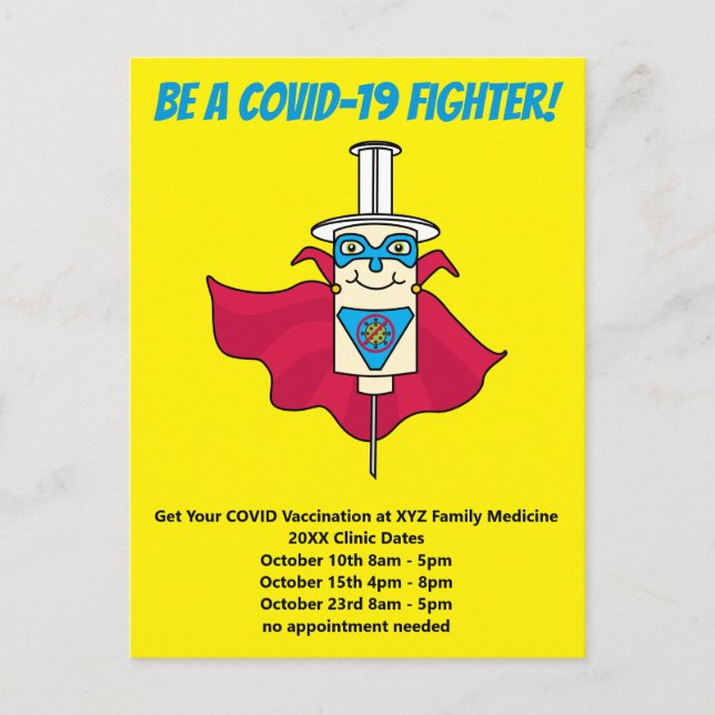 Postal De Anuncios Recordatorio de vacunación COVID-19 (Anverso)