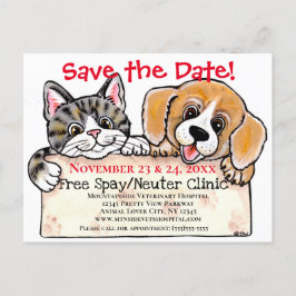 Postal De Anuncios Recordatorio único de evento veterinario para gato