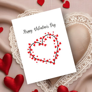 Postal De Anuncios Red and Black Hearts Valentines Design