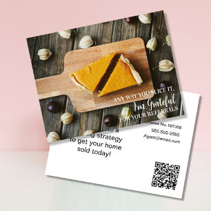 Postal De Anuncios referidos de pastel de calabaza de bienes raíces