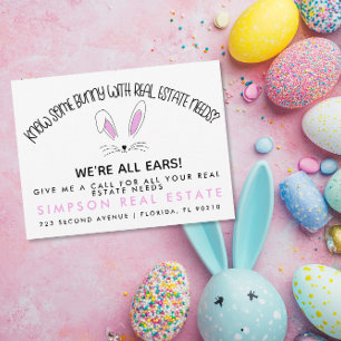 Postal De Anuncios referidos del conejo de Pascua de bienes raíces
