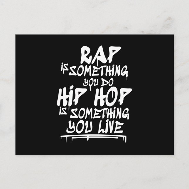 Postal De Anuncios Regalo de cita genial de Hip Hop para amantes del  (Anverso)