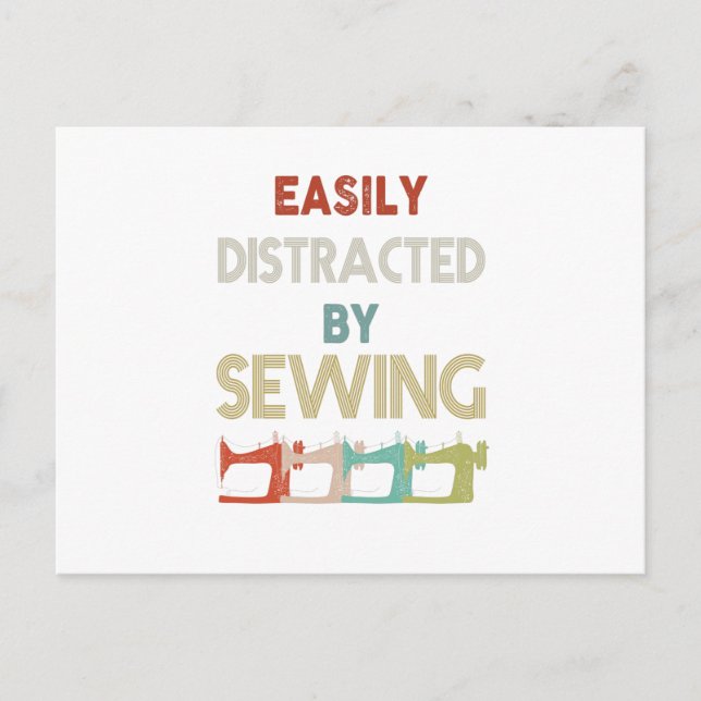 Postal De Anuncios Regalo de costura | Distrado Esencialmente Por Cos (Anverso)