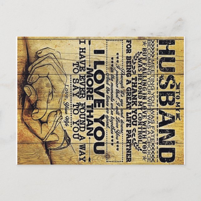 Postal De Anuncios Regalo de Cumpleaños de mi Esposo | Carta para Esp (Anverso)