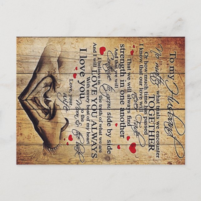 Postal De Anuncios Regalo de cumpleaños de padre | Carta A Mi Esposo (Anverso)