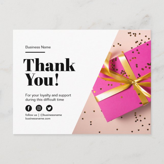Postal De Anuncios Regalo de descuento de fidelidad al cliente de neg (Anverso)