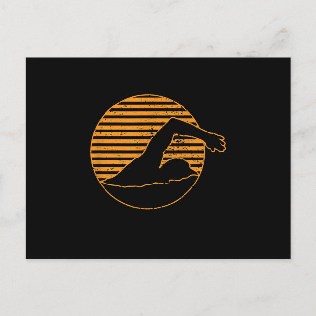 Postal De Anuncios Regalo De Diseño De Natación Para El Amante (Anverso)