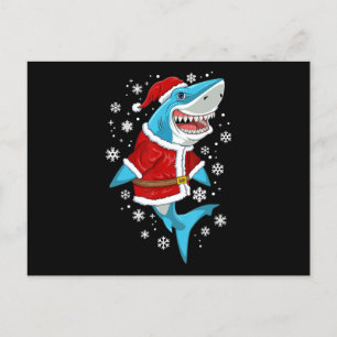 Postal De Anuncios Regalo de Navidad de tiburón Santa Regalos