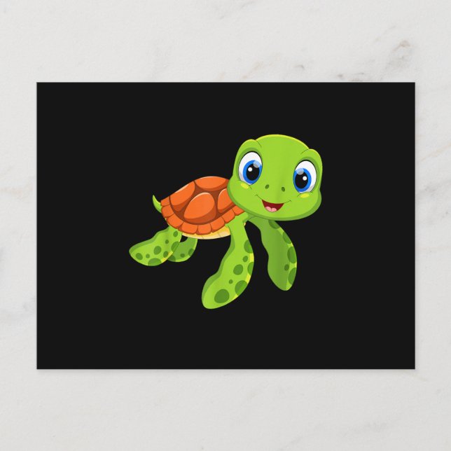 Postal De Anuncios Regalo de tortuga bebé marina linda (Anverso)