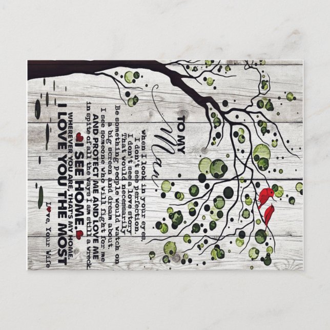 Postal De Anuncios Regalo para el marido | Para mi marido, adorable c (Anverso)