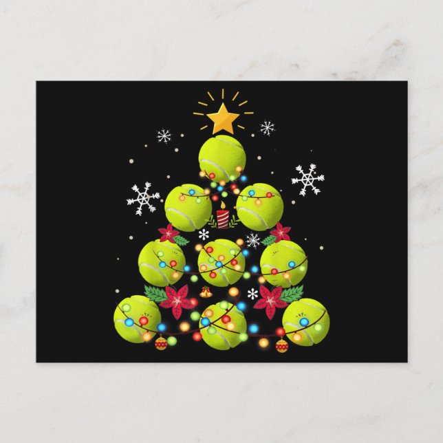 Postal De Anuncios regalos de árbol de Navidad de tenis (Anverso)