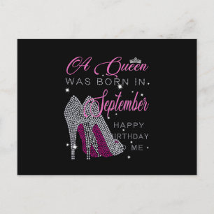 Postal De Anuncios Regalos de Cumpleaños Una Reina Nació En Septiem