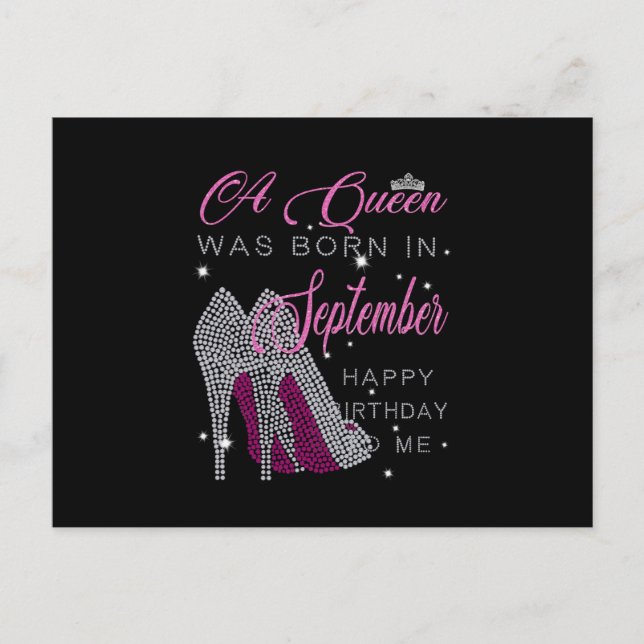 Postal De Anuncios Regalos de Cumpleaños | Una Reina Nació En Septiem (Anverso)