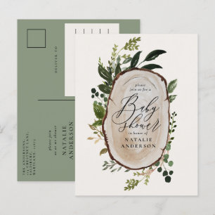 Postal De Anuncios Regata botánica rústica ducha de bebé
