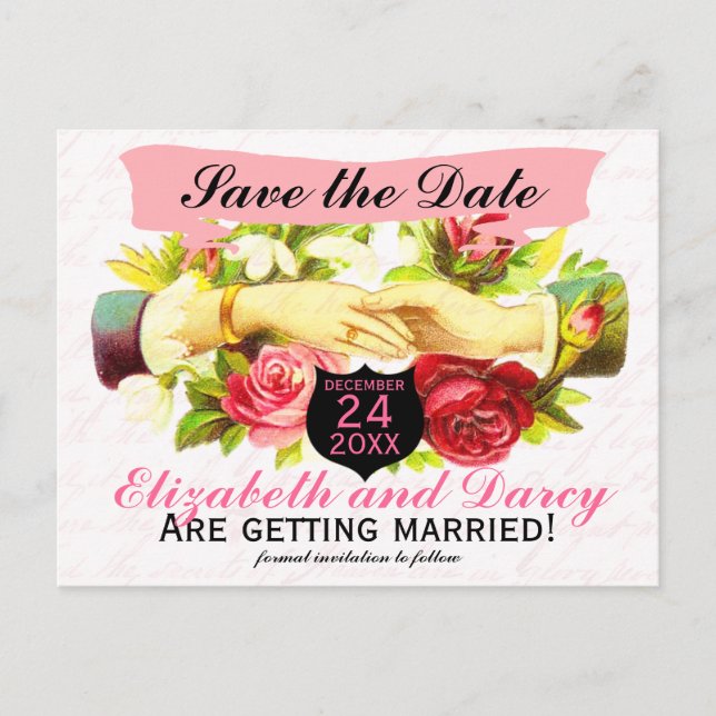 Postal De Anuncios Regency Romance Save the Date Cards (Anverso)