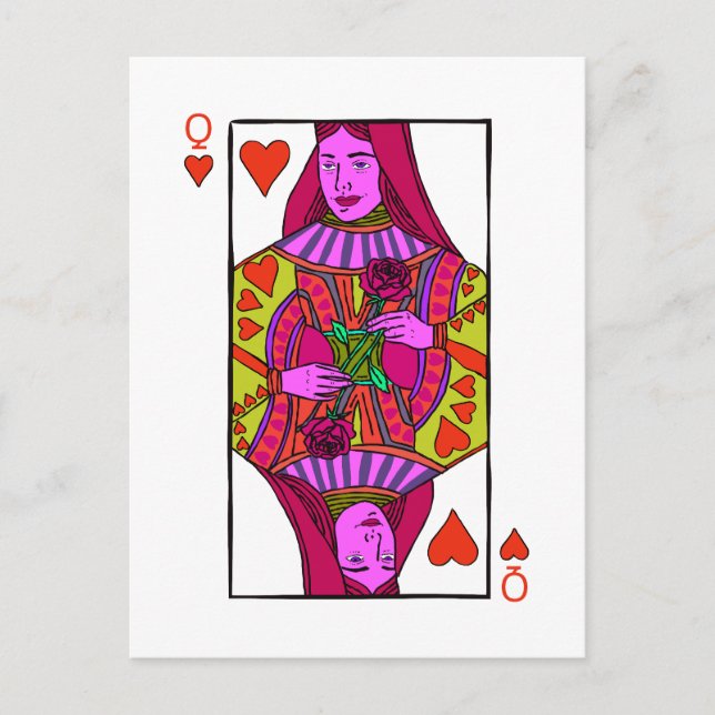 Postal De Anuncios Reina De Corazones (Anverso)