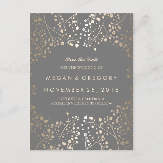 Postal De Anuncios Relieve metalizado de oro del aliento del bebé sal (Anverso)