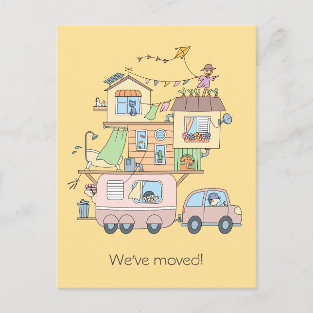 Postal De Anuncios Remolque de camping familiar On the Road - Nueva d (Anverso)