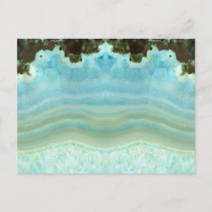 Postal De Anuncios Reserva cristalina elegante en blanco del azul el