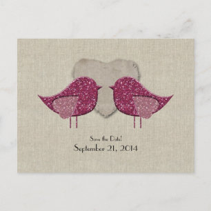 Postal De Anuncios Reserva de lino de la mirada de los Lovebirds