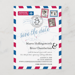 Postal De Anuncios Reserva del correo aéreo de las ubicaciones del