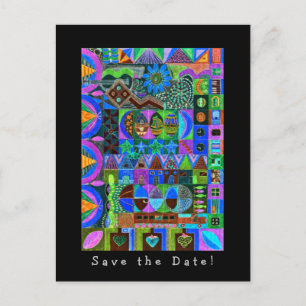 Postal De Anuncios ¡Reserva del mosaico de las formas la fecha!