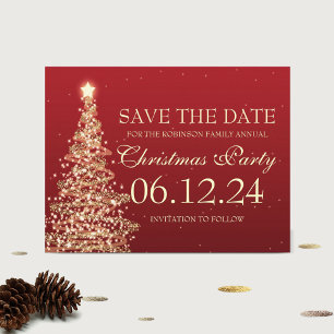 Postal De Anuncios Reserva elegante el rojo de la fiesta de Navidad