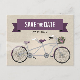 Postal De Anuncios Reserva en tándem de la boda de la bicicleta del