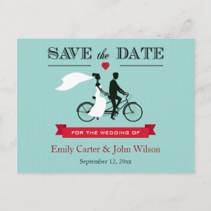 Postal De Anuncios Reserva en tándem de la boda de la bicicleta la