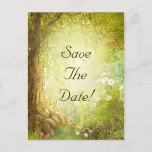 Postal De Anuncios Reserva encantada de la escena del bosque la boda
