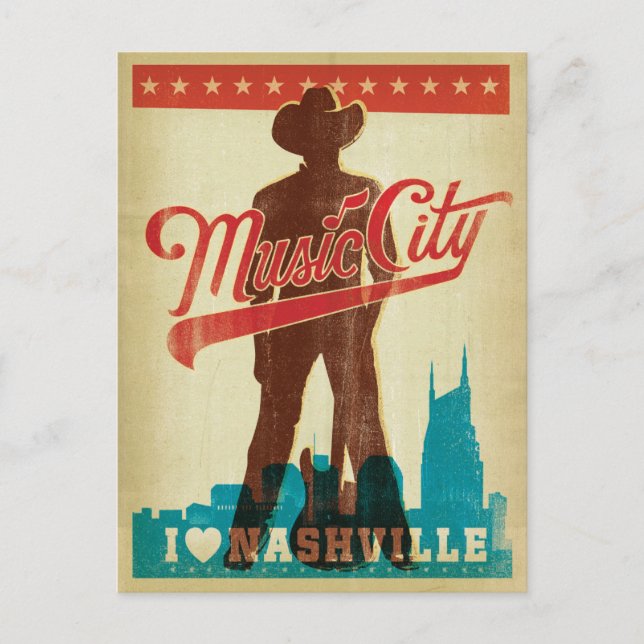 Postal De Anuncios Reserva la fecha | Amo Nashville (Anverso)