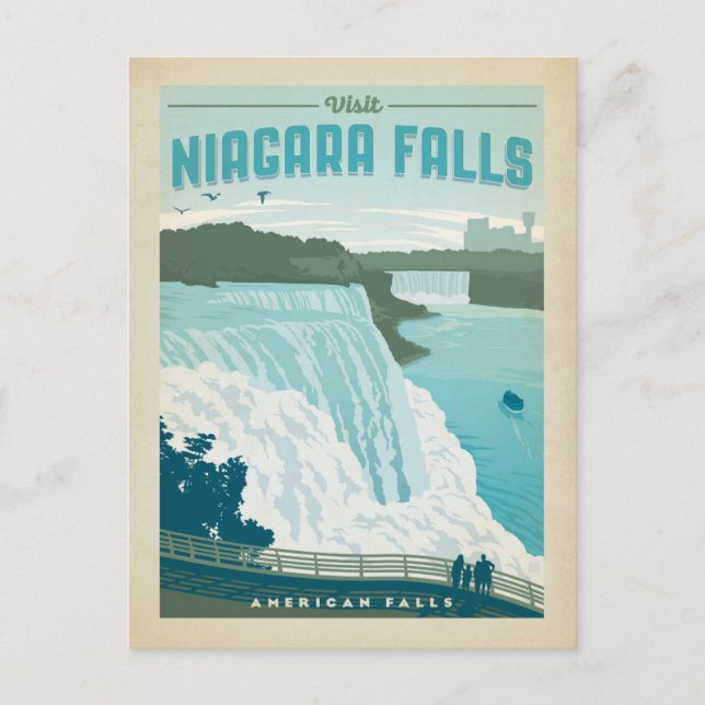 Postal De Anuncios Reserva la fecha | Cataratas del Niágara, NY (Anverso)