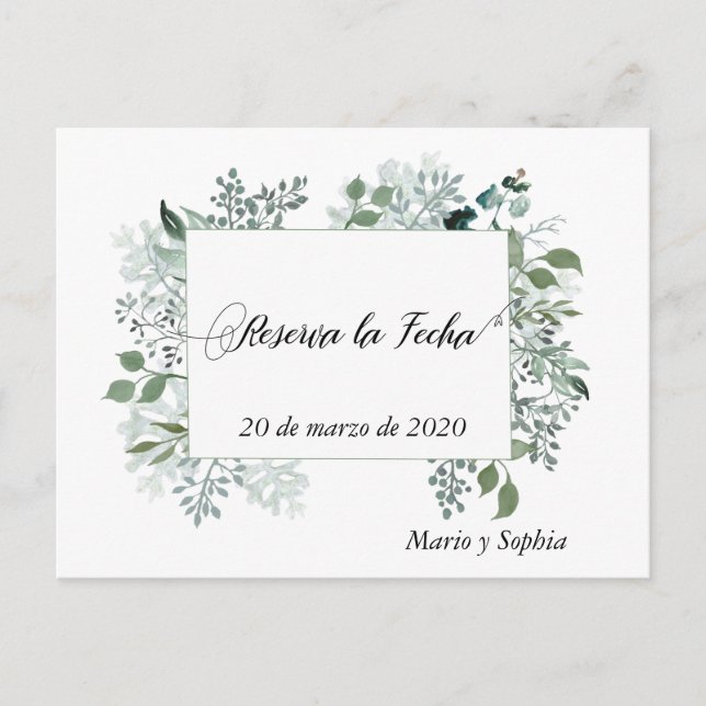 Postal De Anuncios Reserva La Fecha Deja Guardar La Fecha (Anverso)
