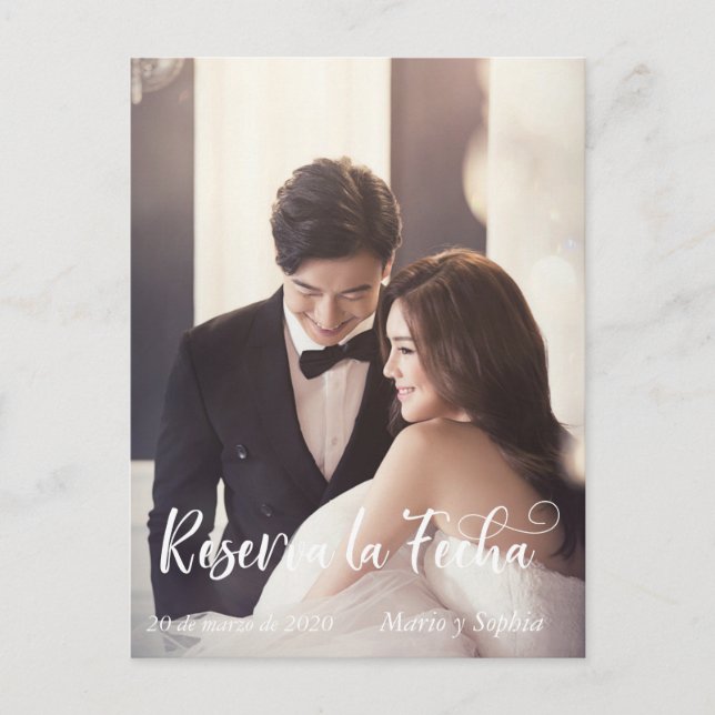 Postal De Anuncios Reserva La Fecha Foto Guardar la Fecha Española (Anverso)