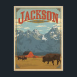 Postal De Anuncios Reserva la fecha | Jackson, WY<br><div class="desc">Anderson Design Group es una firma de diseño y ilustracion galardonada en Nashville,  Tennessee. El fundador Joel Anderson dirige un equipo de artistas talentosos para crear arte poster original que se parece a las estampas publicitarias tradicionales de los años 20 a los 60.</div>