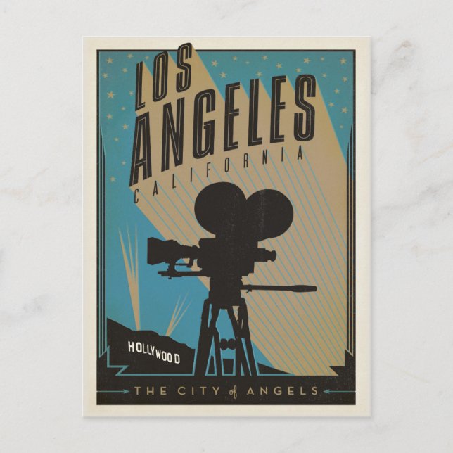 Postal De Anuncios Reserva la fecha | Los Ángeles, California (Anverso)