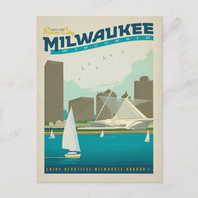 Postal De Anuncios Reserva la fecha | Milwaukee, WI (Anverso)